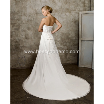 White Strapless Wedding Dress